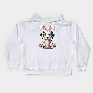 Easter Dalmatian Dog Kids Hoodie